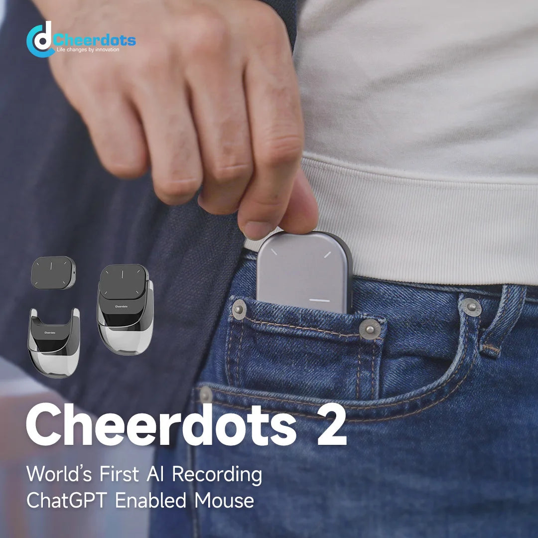 Cheerdots 2 Wireless Controll ChatGpt Detachable Air Mouse Wireless Touchpad All-in-one Pocket AI Recording Enabled Mouse Office