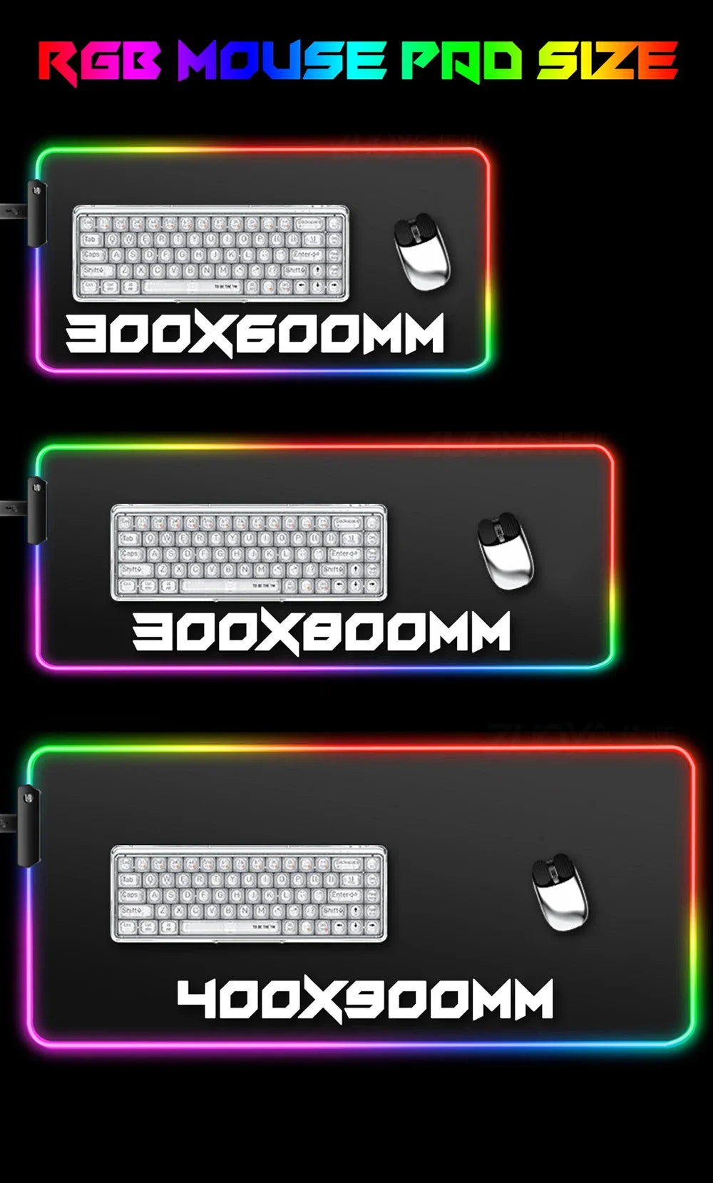 Redragon RGB LED Gaming Mouse Pad Rug Cool Anti-skid Keyboard Mat Computer Desk Accessories Mousepad Luminous Laptop Game Mats