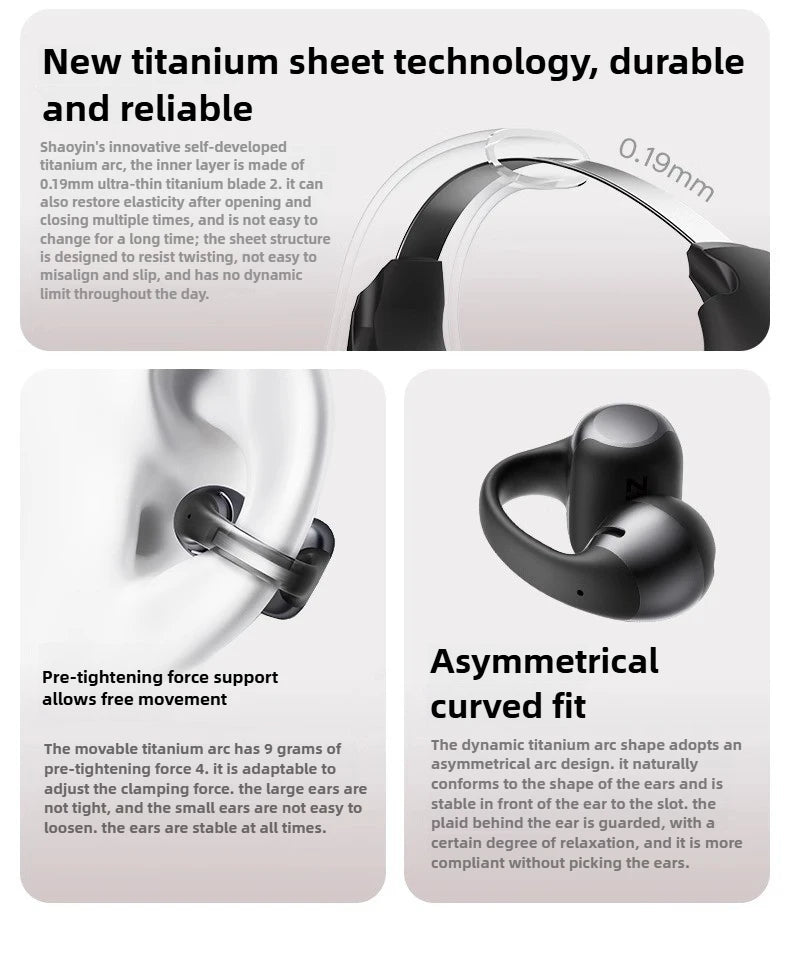 Shokz OpenDots ONE E310 Wireless Earphones Ear Clip AI Noise Reduction Long Battery Life Lightweight Earbuds Custom Headphones