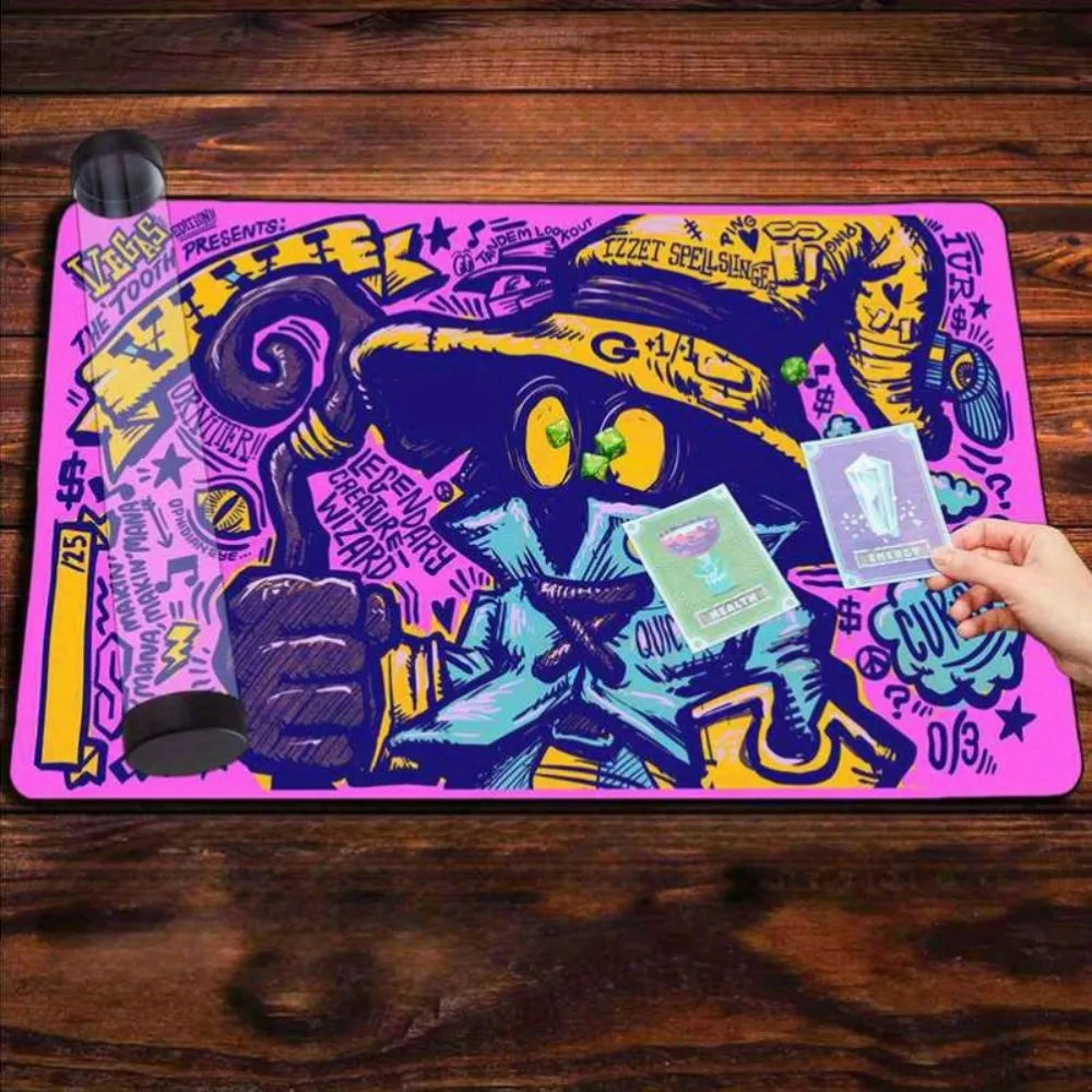 Large TCG Gaming Mouse Pad Playmat, Non Slip Rubber Base Desk Mat for Trading Card Games, PC Keyboard Laptop Mousepad Accessory