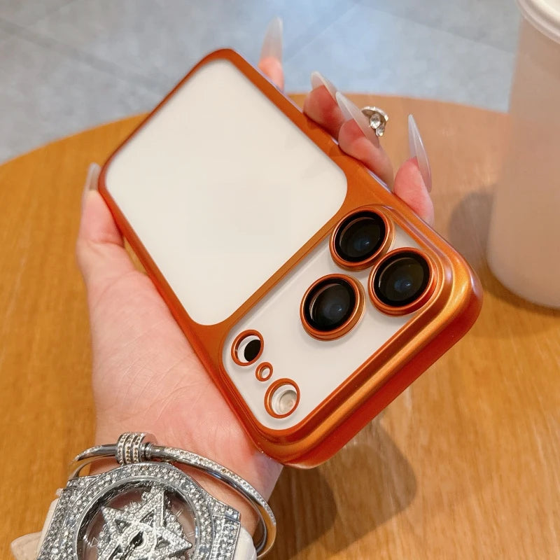 Phone Case - Full-Coverage Matte PC Case with Electroplated Finish for iPhone 17 17 Air 16 Pro 15 Pro Max Earthquake-resistant