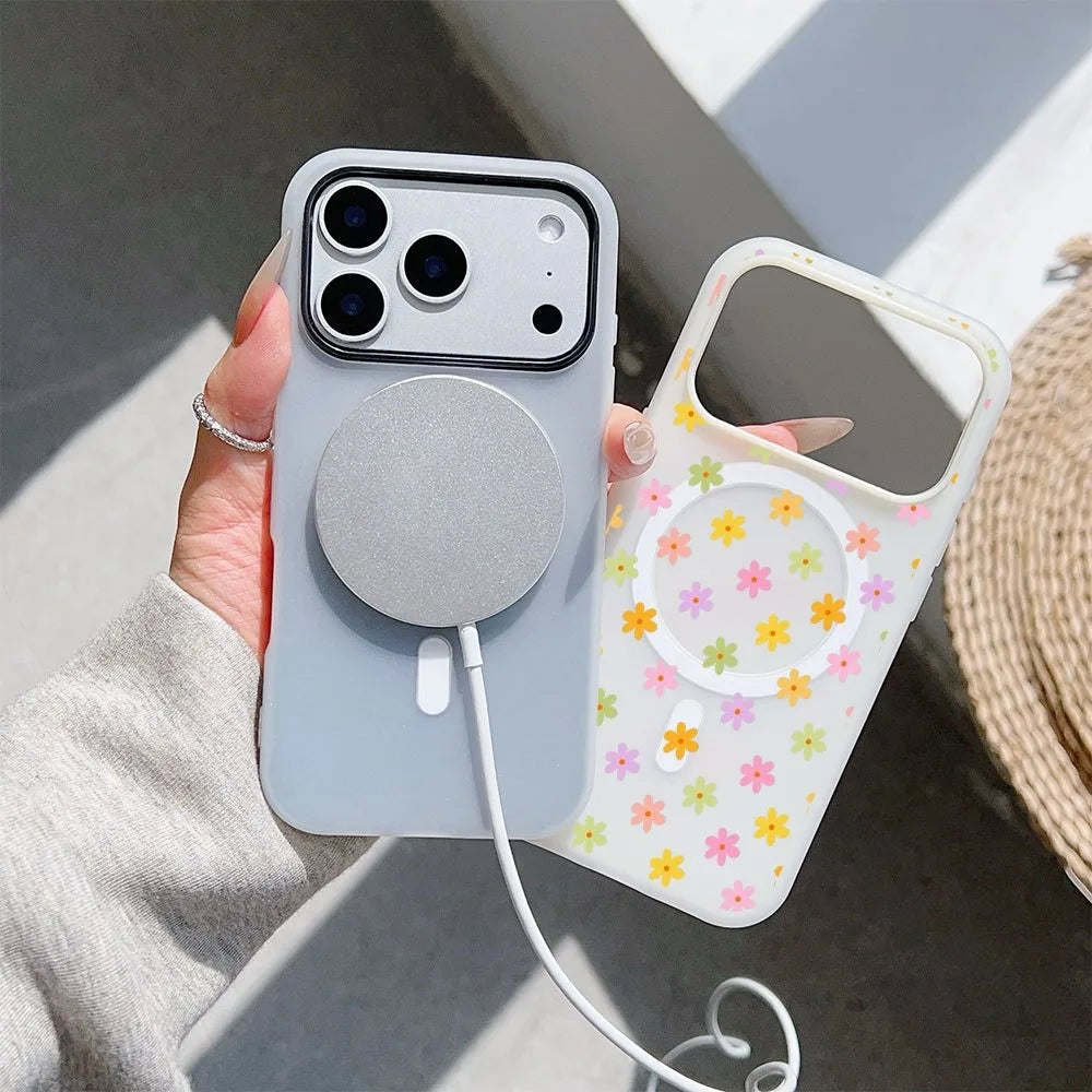 Phone Case - Pastel Color Floral Pattern 2026 New Style Jelly Phone Case for iPhone 17 Pro Max/16 Pro/15/14 Plus