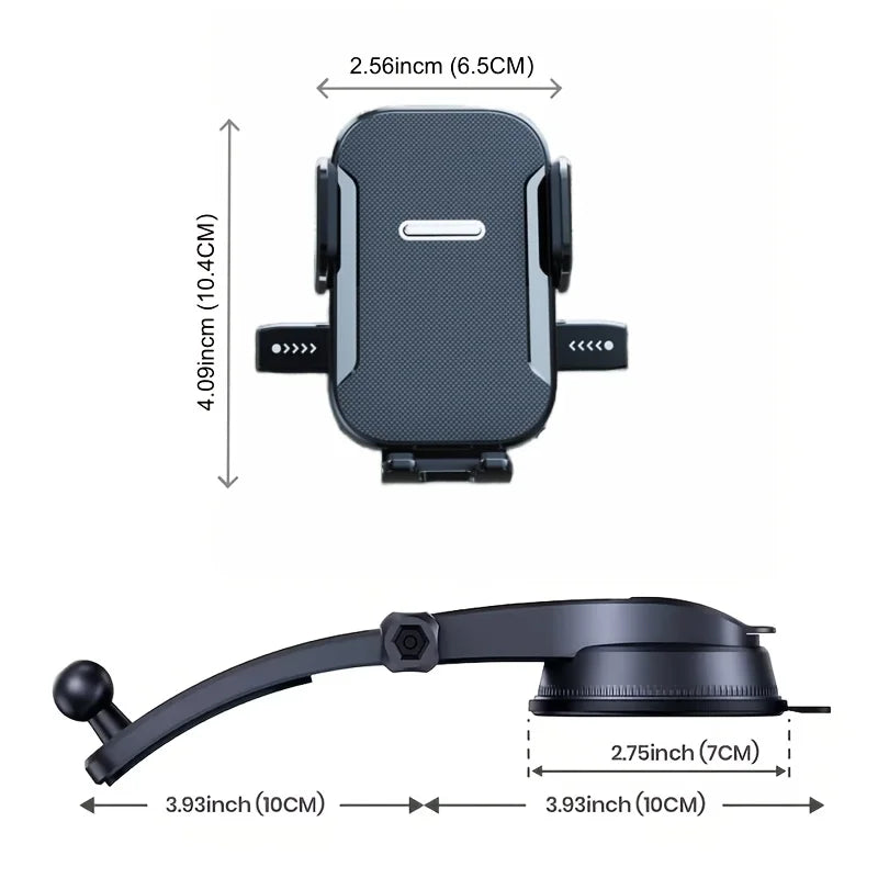 1Pc Car Mobile Phone Holder, Dashboard Installation, 360-Degree Rotatable Adjustment, Equipped with Strong Suction Cup, Non-Slip and High-Stability Mobile Phone Holder, Compatible with All Smartphones