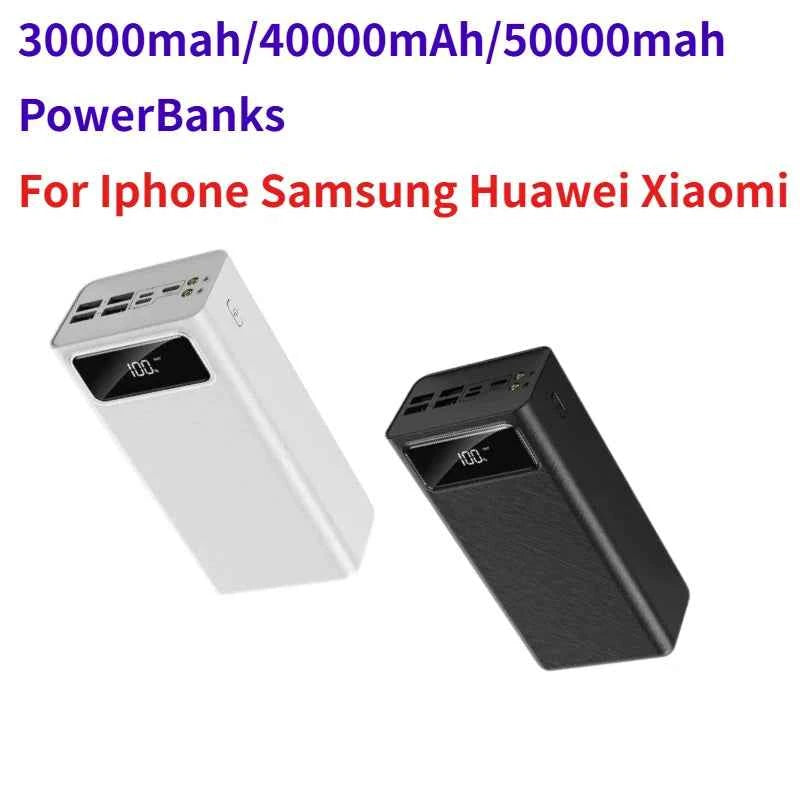 Power Bank 30000mah 40000mAh 50000mah PowerBanks Battery Digital Display for Iphone Samsung Huawei Xiaomi Fast Charging