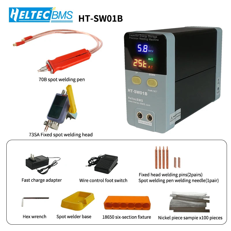 Heltec 21KW 36KW 42KW Capacitor Storage Battery Spot Welding Machine/Portable Small Spot Welder LED Display 0.5mm Thickness