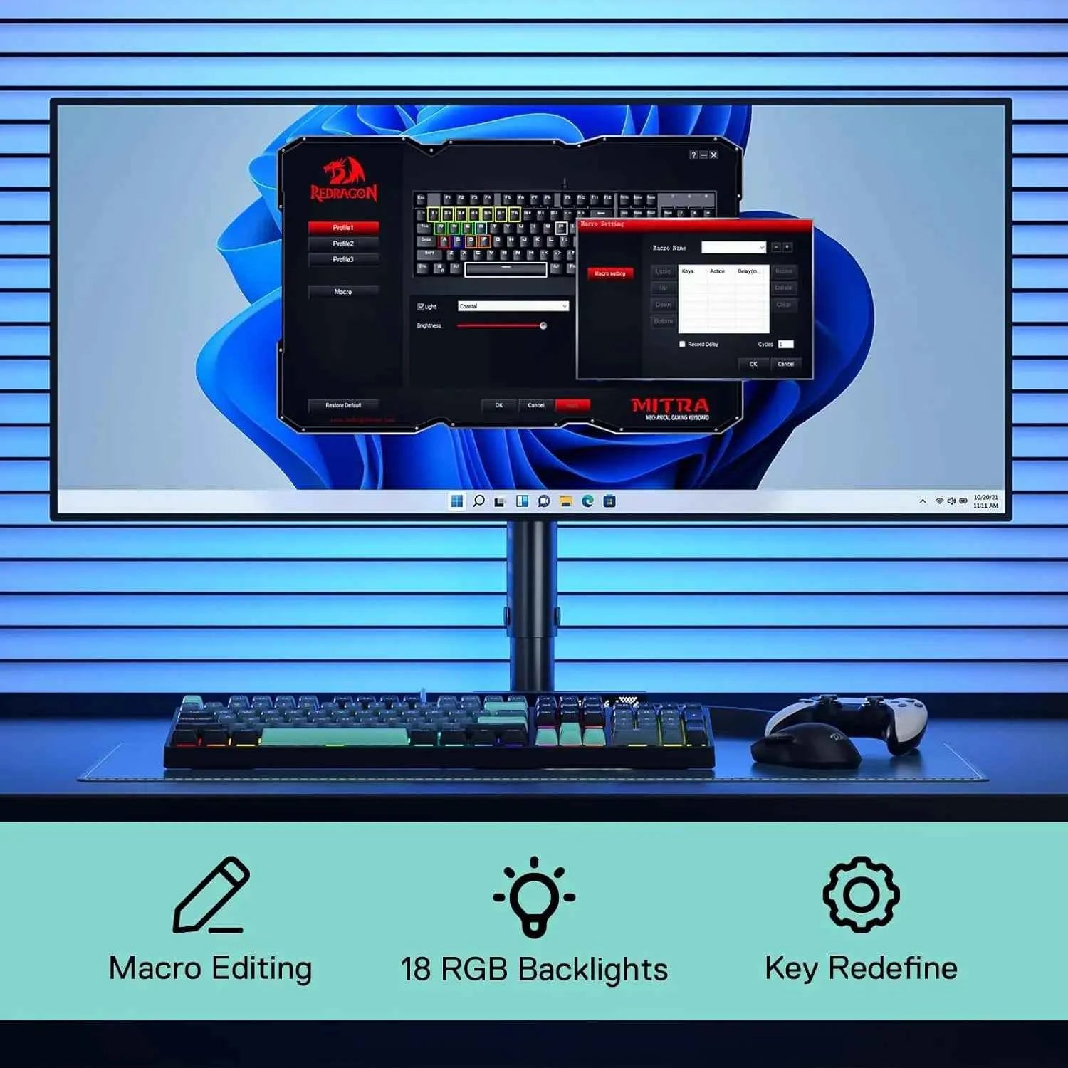 Redragon K582 SE Wired RGB 104 Keys Mechanical ,Dynamic 16.8M RGB Backlit Gaming Keyboard,Red Switches