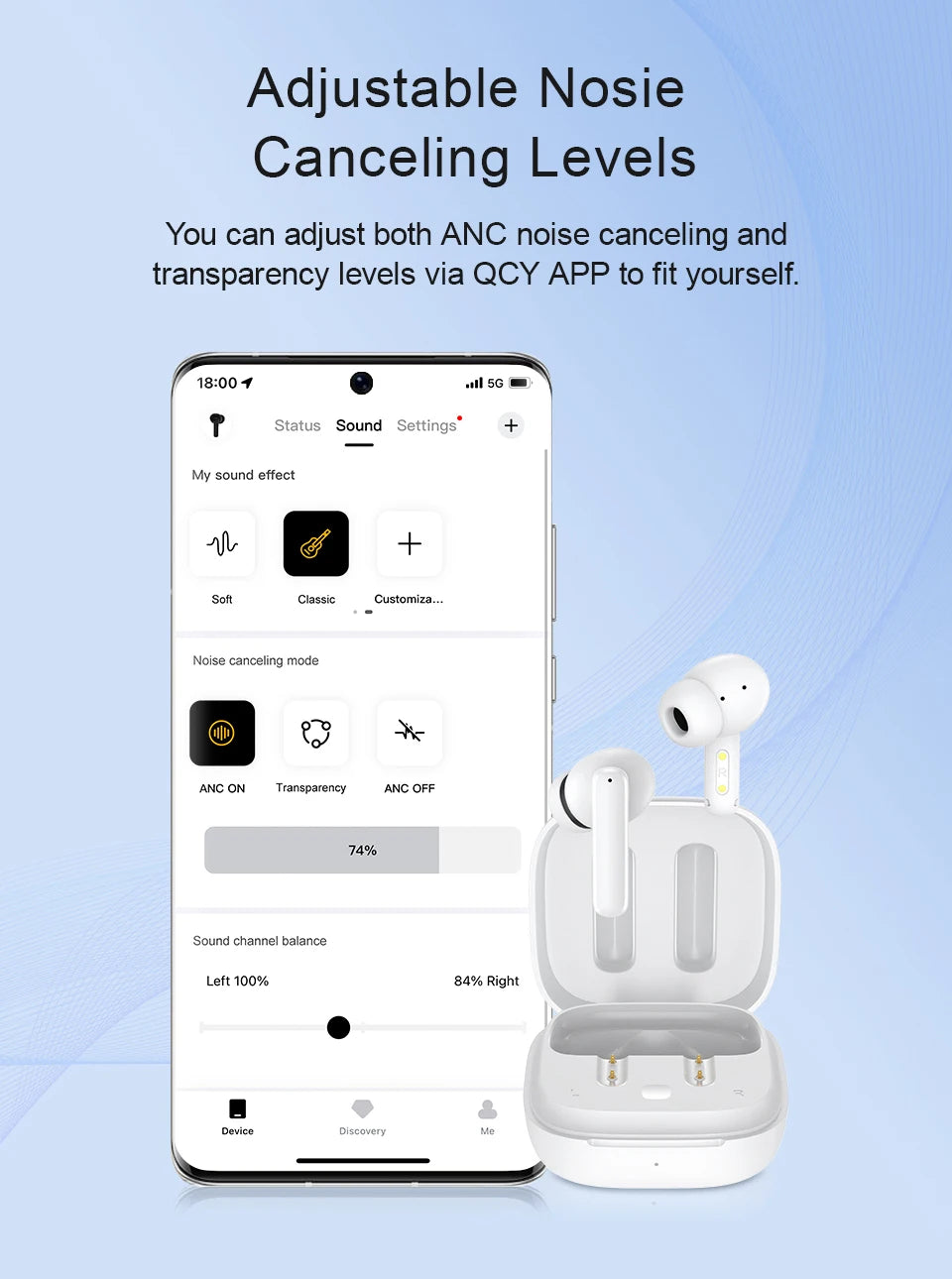 QCY T13 ANC Wireless Earphones Bluetooth 5.3 TWS ANC Noise Cancellation Headphone 4 Mics ENC Headset In-Ear Handfree Earbuds