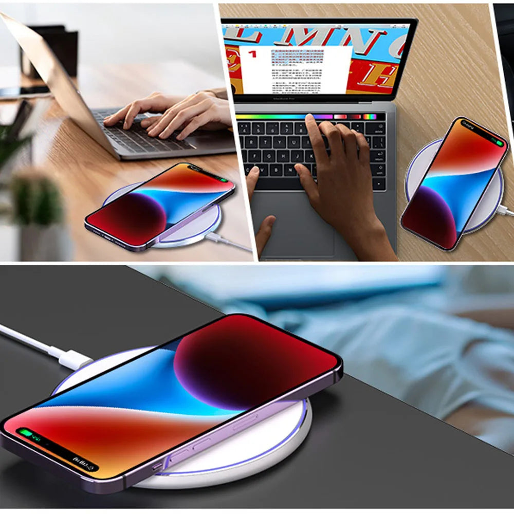 [Fast Wireless Charger]Wireless Charger,15W Fast Charging Pad|Quick Charge QC 3.0 for iPhone 17-12，XS,XR,Samsung-Magnetic Base
