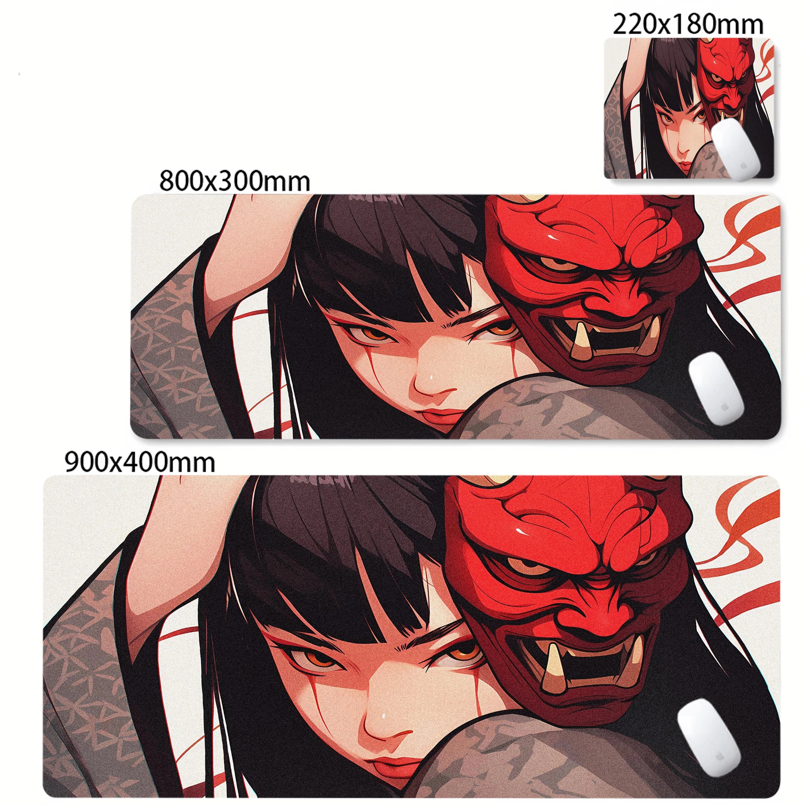Mask Anime Girl Mouse Pad Large Computer Office Game Table Mats XXL Rubber Anti-slip Gaming Keyboard Mousepads Long Desk Pads