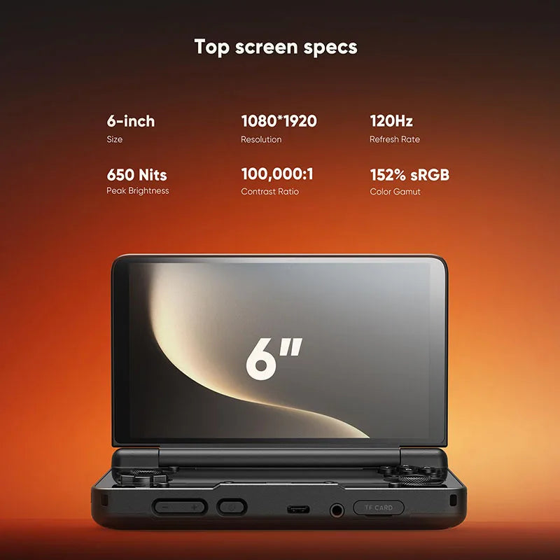AYN THOR Flip Up Handheld Game Console 6''IPS 4K Ultra HD Screen Game Console Support Wi-Fi7+BT5.3 The Best Gift for A Friend Pocket Player Console