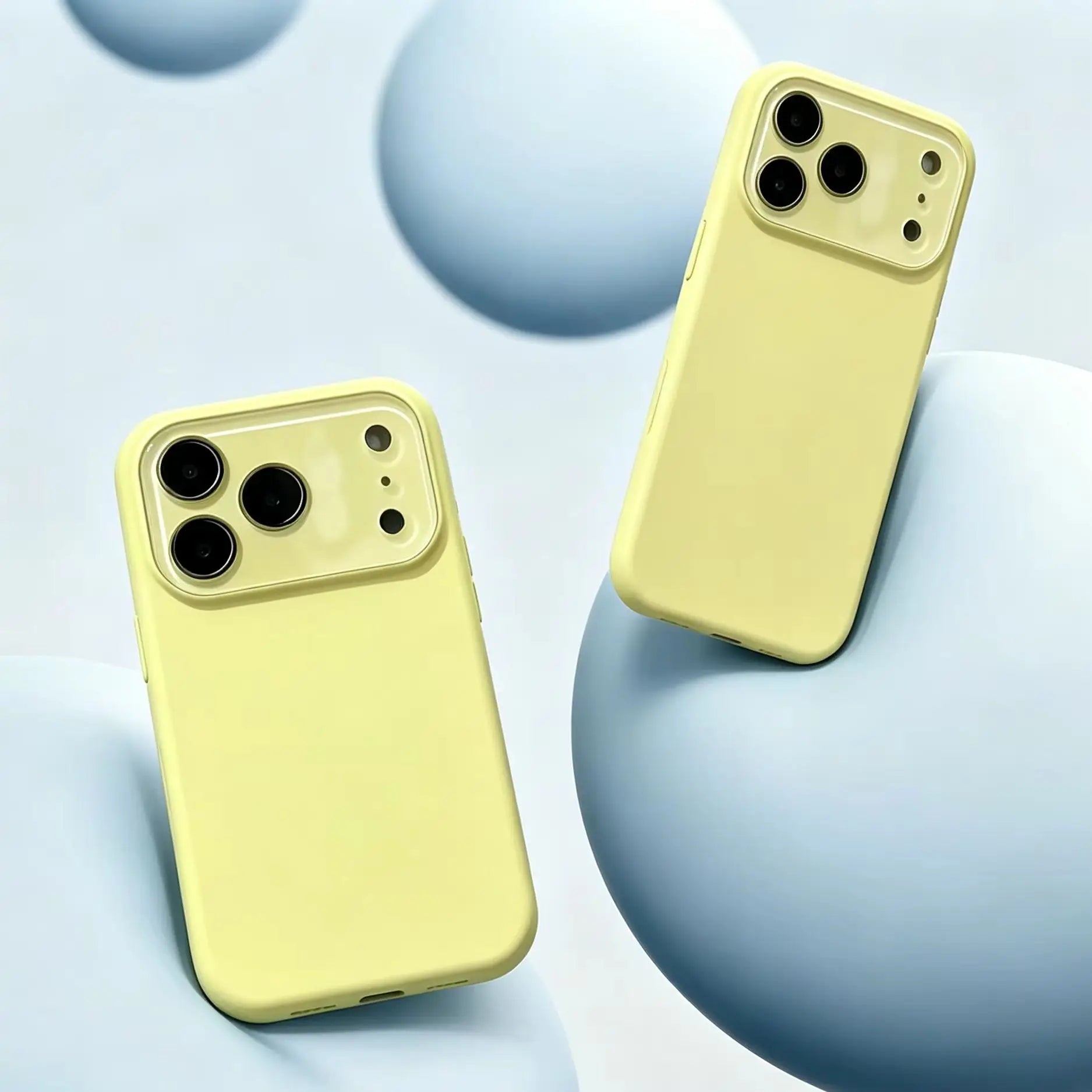 Caseative Solid Color with Crystal Camera Lens Protection Compatible with iPhone Case (yellow,iPhone 17 Pro Max)