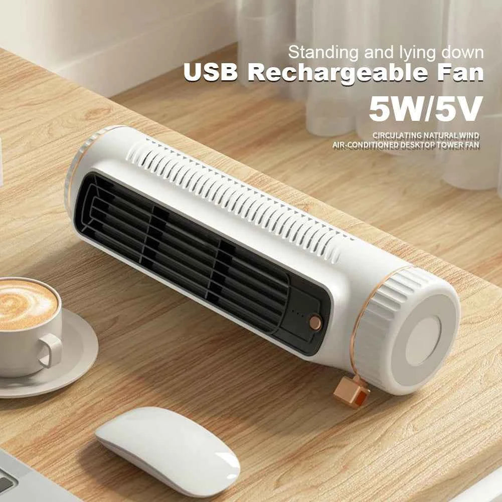 Tower Fan USB Charging Portable Air Conditioner Desktop Cooling Fan Electric Vertical Fan for Home Office