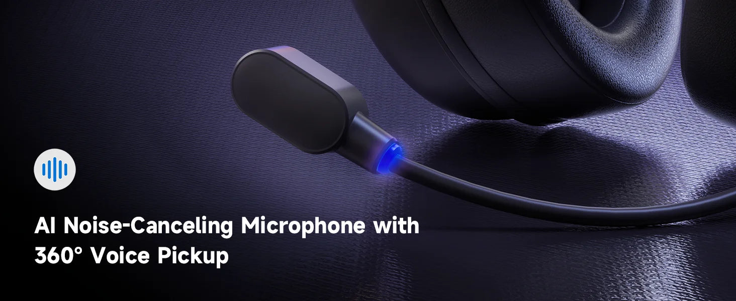 MCHOSE V9 Pro Wireless Headset 7.1 Surround Sound 53mm Gaming Headphones Noise Canceling Mic Low Latency Lightweight for PS5 PC SWITCH with Microphone