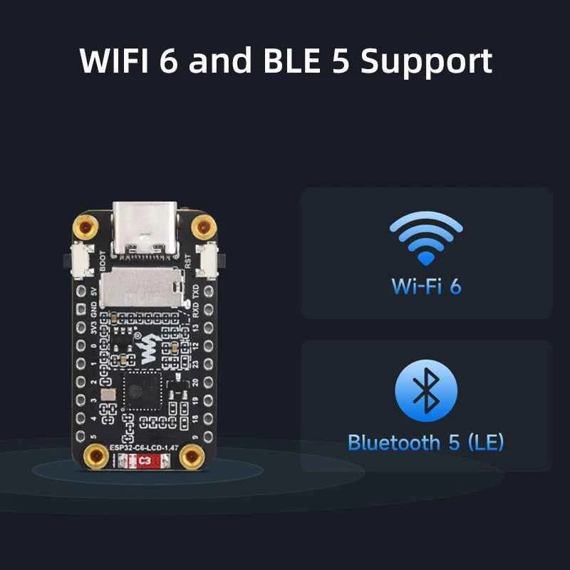 Waveshare ESP32-C6 1.47 Inch Display RISC-V Development Board WiFi 6 & BT ESP32 1.47