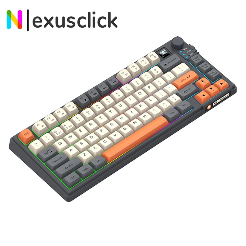 New Dual-Mode 80 Keys Wireless Gaming Keyboard Combo,2.4G/BT5.1 Keyboard Mouse Set With Rainbow-light RGB For PC Office Gaming
