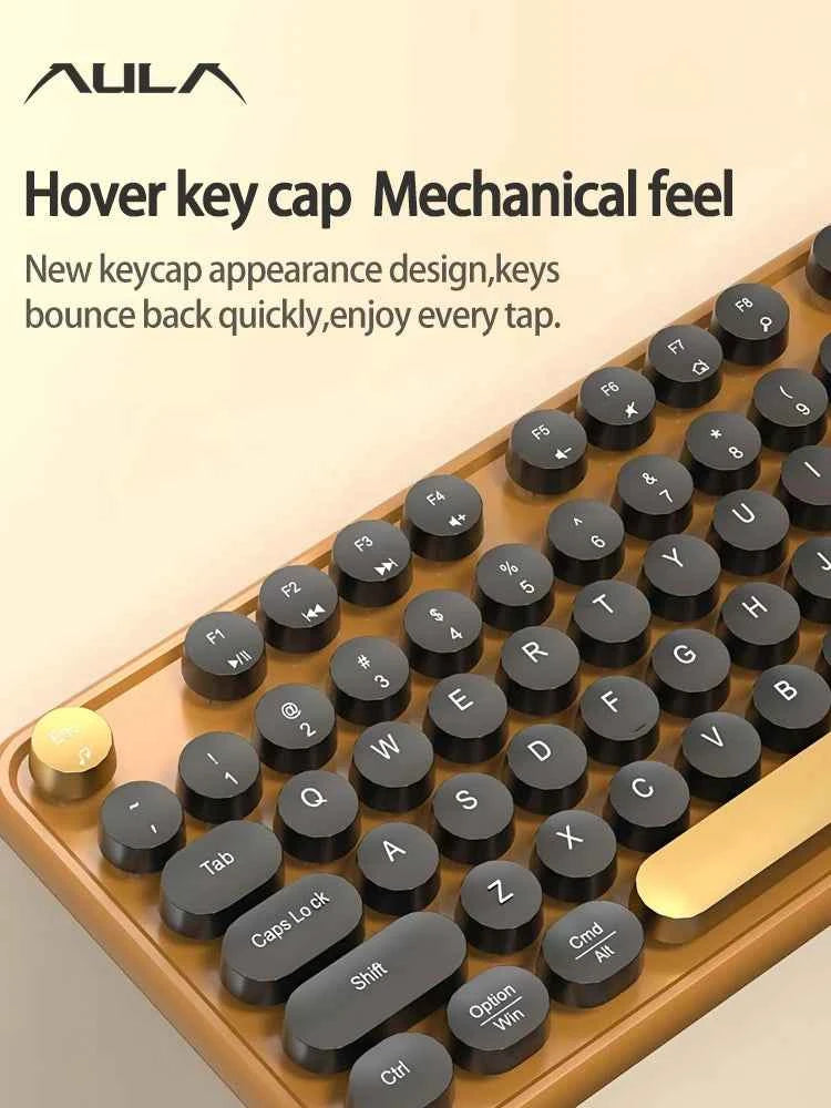 AULA AC306 Wireless keyboard and mouse set Mechanical feel Quiet office soft - sound keys Floating round - key design