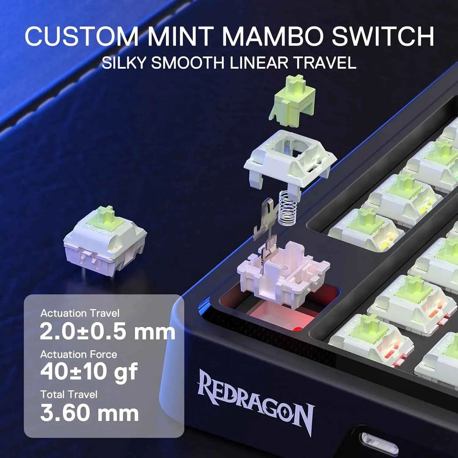 Redragon K673 GB Wireless Gaming Keyboard - 75% Compact Design for Gamers