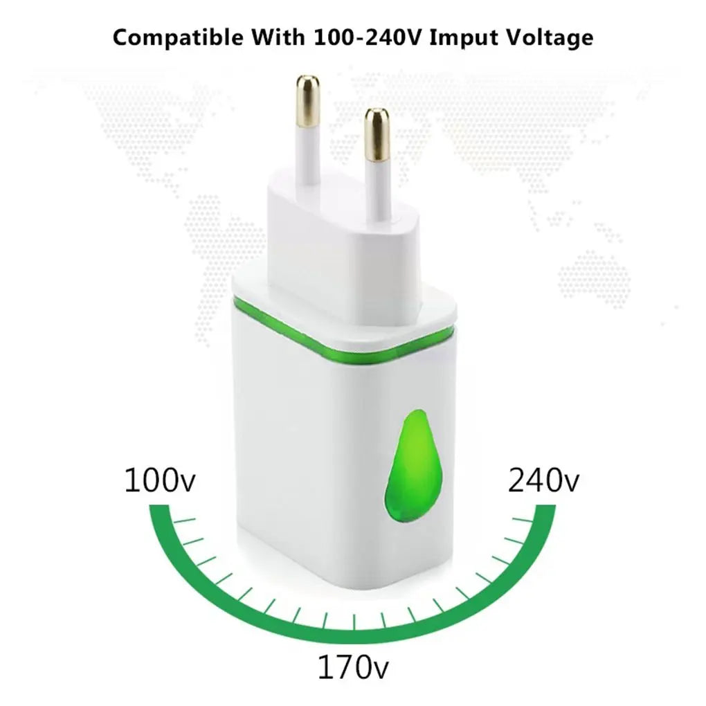 USB Wall Charger for Samsung Xiaomi Dual Port 2A Output Travel Plug Power Adapter Compatible for Phone EU/US Plug