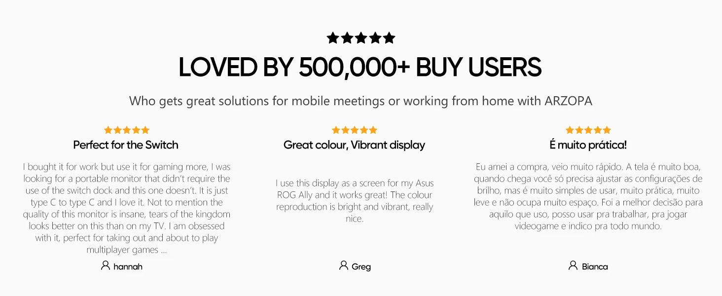 ARZOPA 16.1 inches Portable Gaming Monitor 144hz 100%sRGB 1080P FHD IPS Screen Second Screen for Switch,Xbox,PS5,Laptop,Mac,Z1FC
