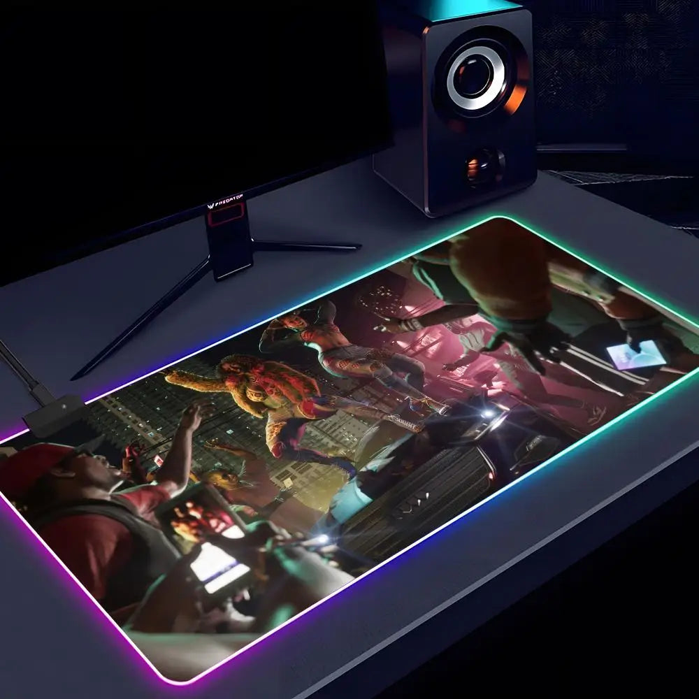 Game G-gta 6 Mouse Pad RGB Luminous 900X400mm Large Table Mat Non-slip Extra Large Game Office Mouse Pad