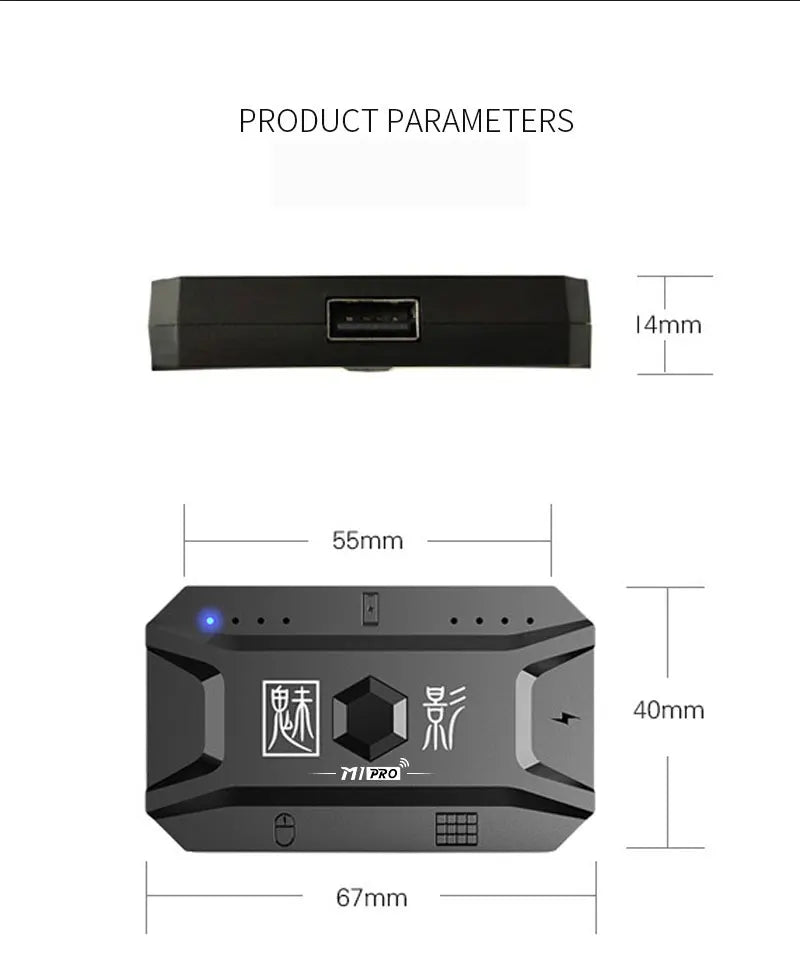 M1 Pro Gamepad Mobile Phone Game Converter Mouse Keyboard Game Controller BT5.0 Programmable Adapter Support iOS Android System