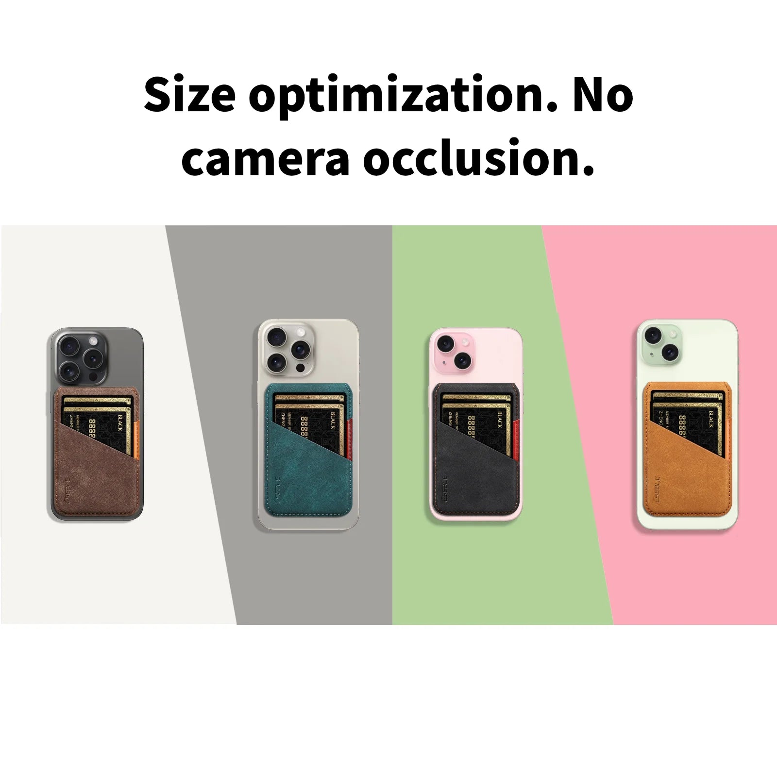 Luxury Leather Cellphone Magsafe Magnetic Card Holder For IPhone 12 13 14 15 16 17 Pro Max Plus RFID Anti-Skimming Bank ID Card