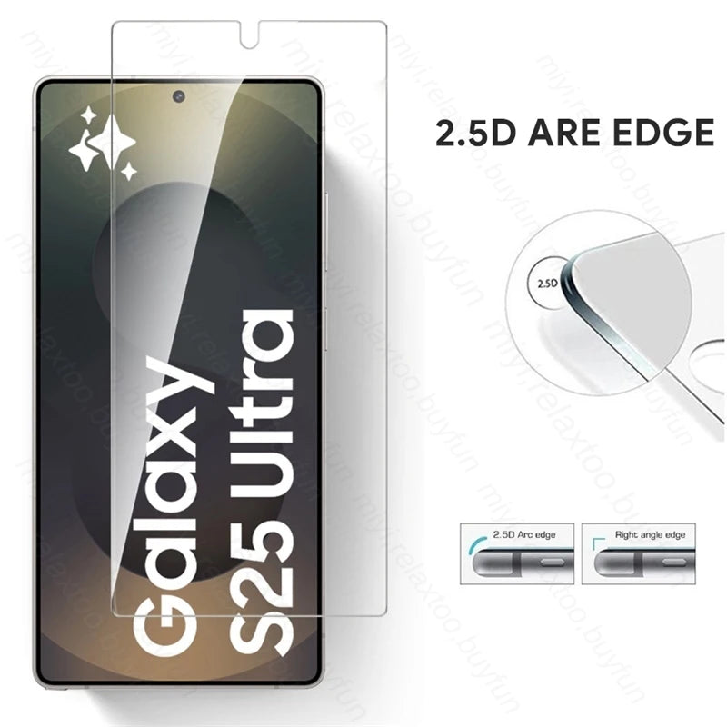 S 25 Case 5-1Pcs 9H Glass For Samsung Galaxy S25 S26 Ultra Edge S25Edge S25Ultra S25+ 5G Screen Protector Toughened Guard Cover