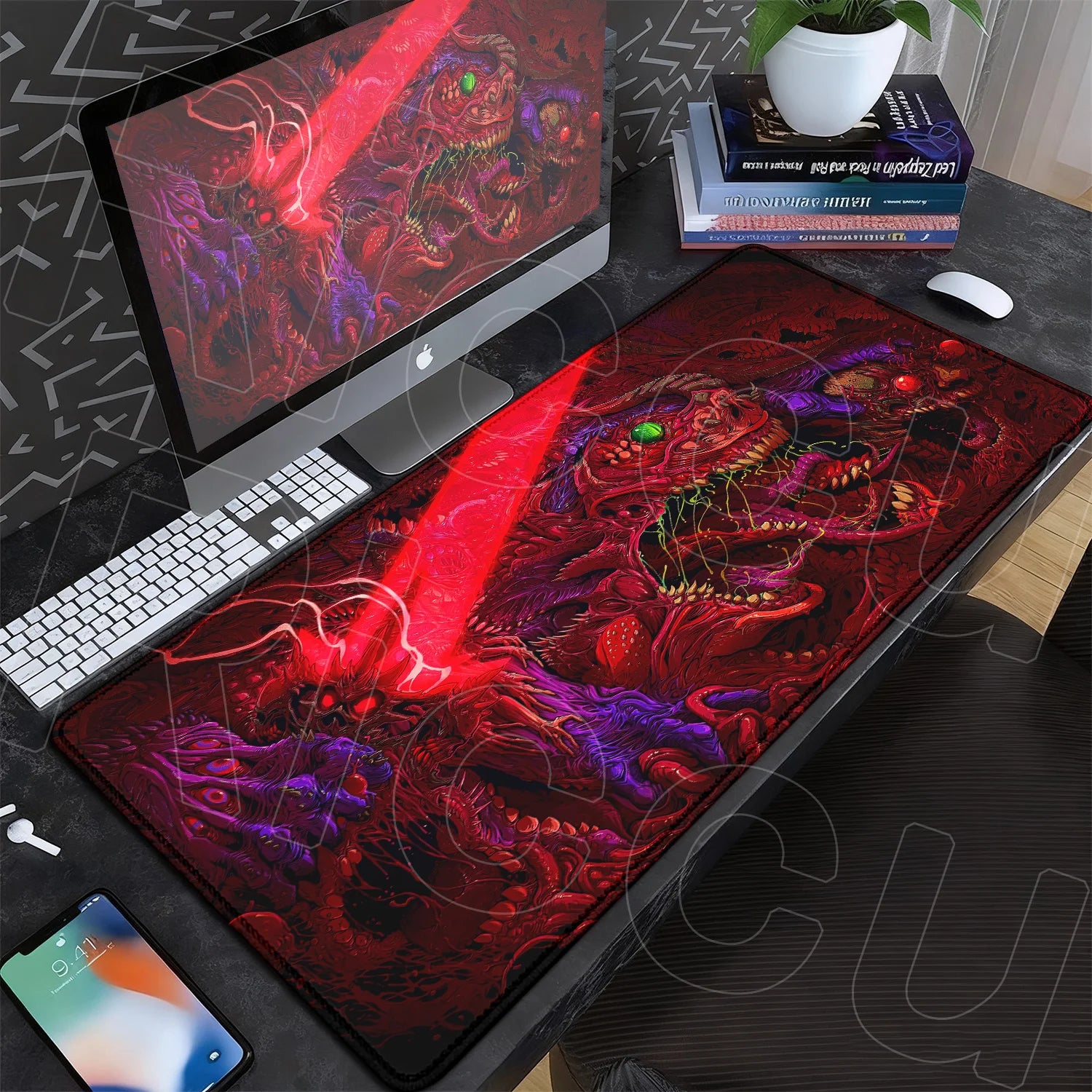 60x35cm Company Office Mice Extend Carpet XXL Hyper Beast Non-slip Rubber Mouse Pad Keyboard Gaming Accessories Cool Monster Mat