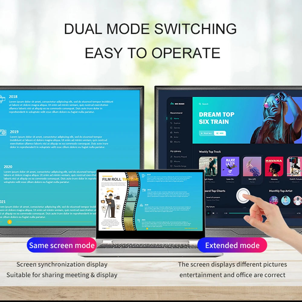 LANLIPU 14 Inch Portable Monitor 1920x1200 16:10 IPS LED Panel Touchscreen Secondary Display HDMI For Laptop PC Cell Phone