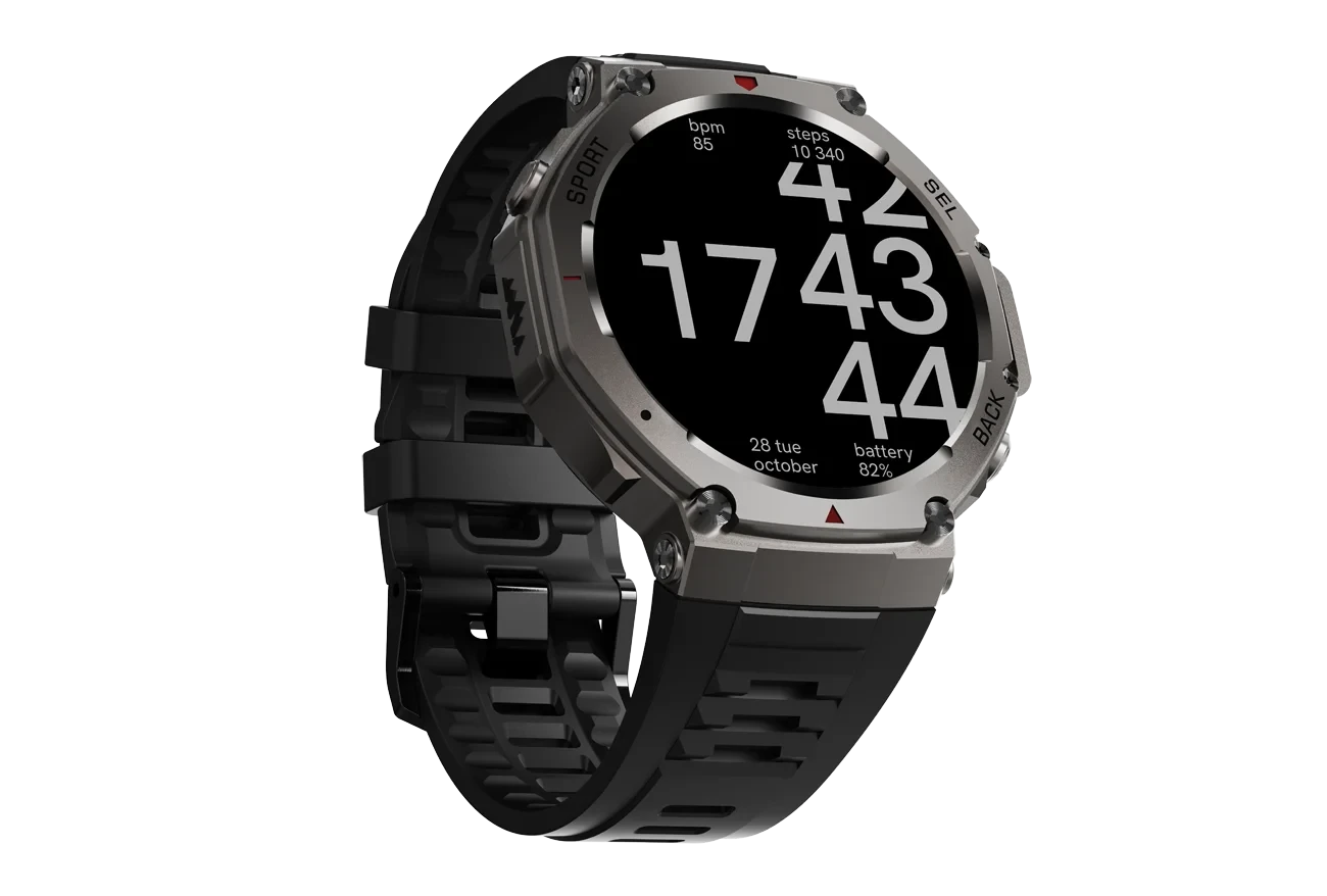 New Rugged GPS DM58 Smart Watch 500mAh Battery 170 Sport Modes 5ATM Waterproof Bt Call AMOLED Display Fitness Outdoor