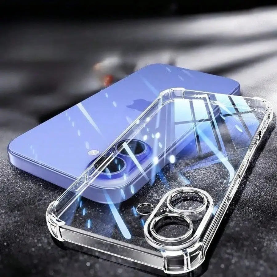 Quad-Corner Shock-Resistant Clear Case for iPhone 17 Pro Max/Air/X/16/15/14/13/12/11 – Minimalist Transparent Design