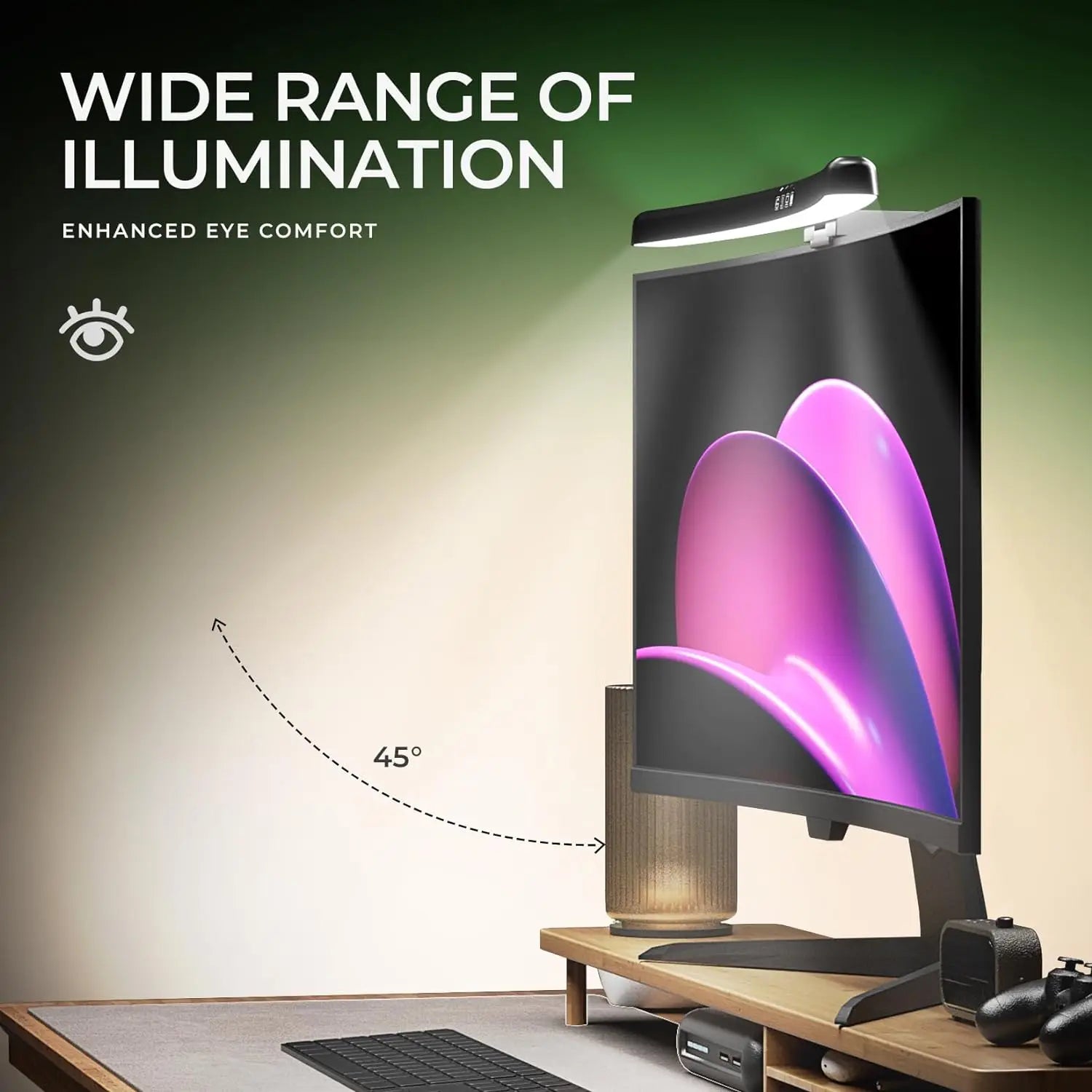DBF LED Desk Lamp, Monitor Light Bar Straight/Curved with RGB Backlight - WinSupport Tech