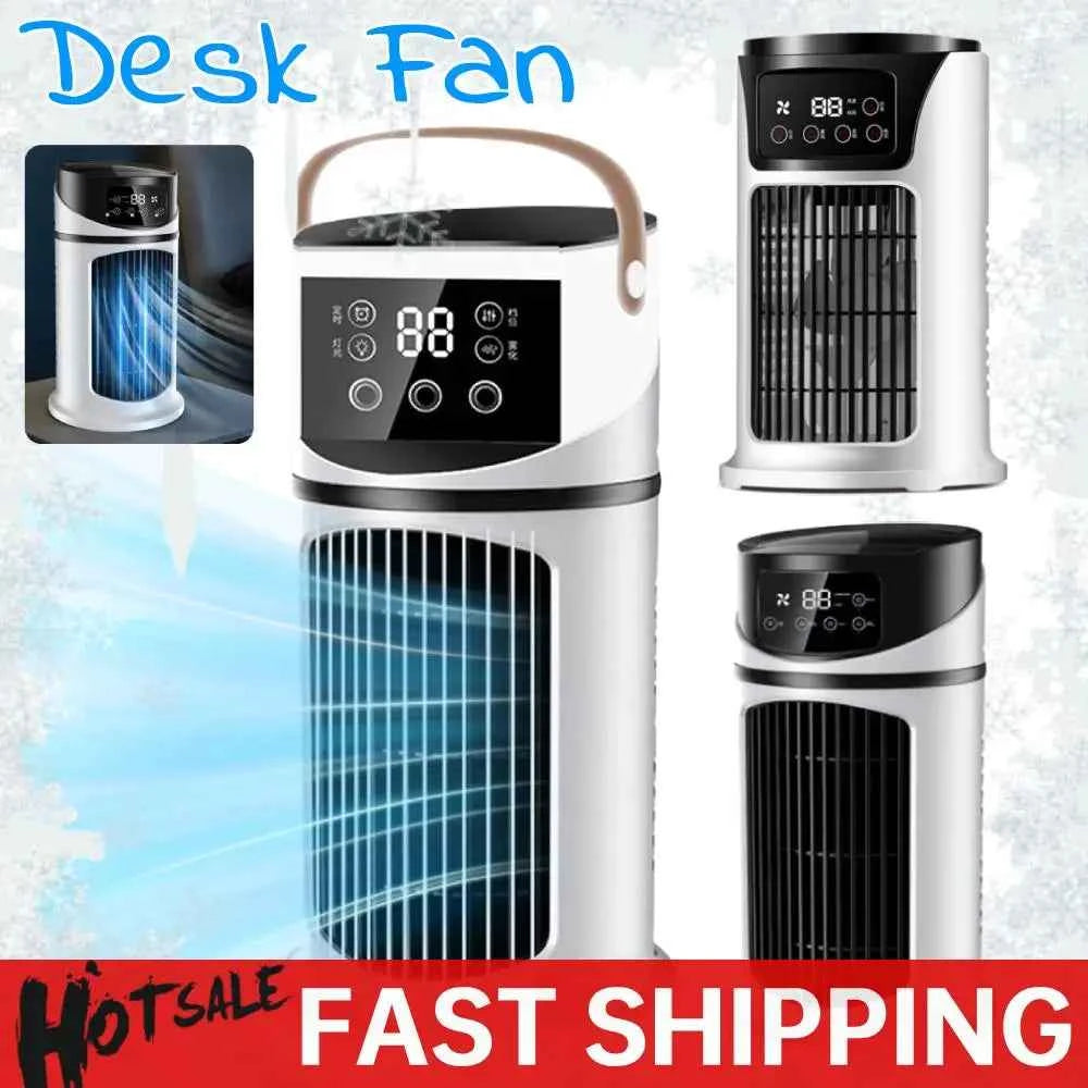 Portable Air Conditioner Desk Fan Spray Humidifier Air Cooling Fan Timing Circulation Wind Quiet Electric Fan for Home Office