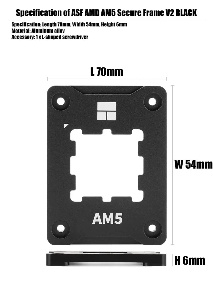 Thermalright AM5 SECURE FRAME V2 BLACK AMD AM5 ILM Bending Correct Frame ASF AM5 BLACK V2