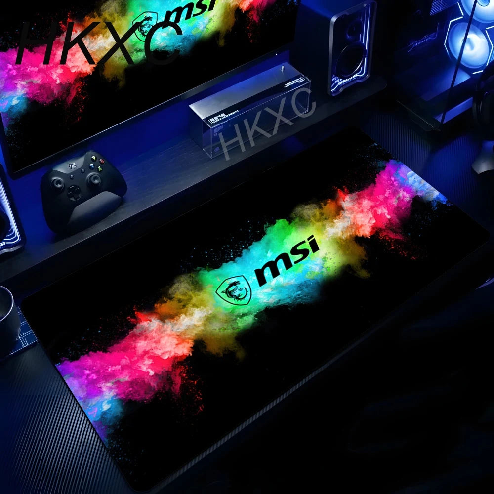 MSI Table Mat Mouse Pad Desk Mouse Pad Cute HD Desk Pads Extended Gaming Keyboard Mats Large XXL Gamer Mousepad 90x40