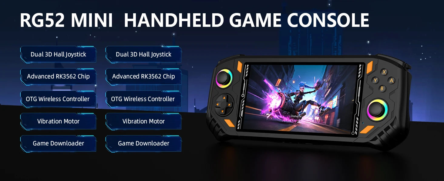 AISLPC RG52 MINI Handheld Game Console Dual System 2.4G WIFI 5.5