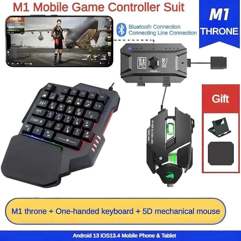 M1 Pro Gamepad Mobile Game Controller 4 in 1 Mouse Keyboard Converter BT V5.0 Programmable Adapter Support iOS Android System