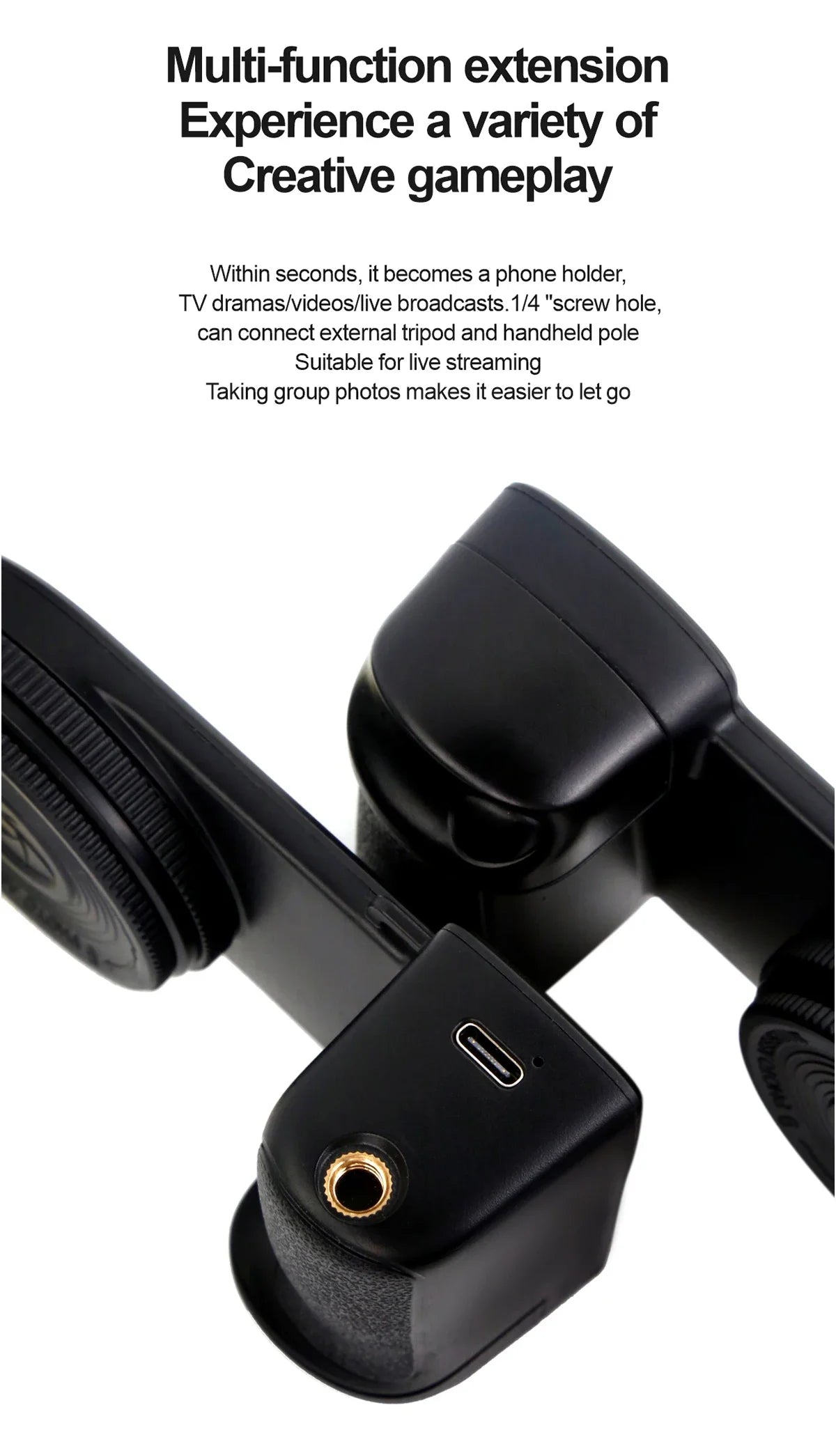 2026 MagSafe Smartphone Camera Shutter Grip Bluetooth Selfie Handle Camera Photo Stabilizer with Fill Light for Iphone Android