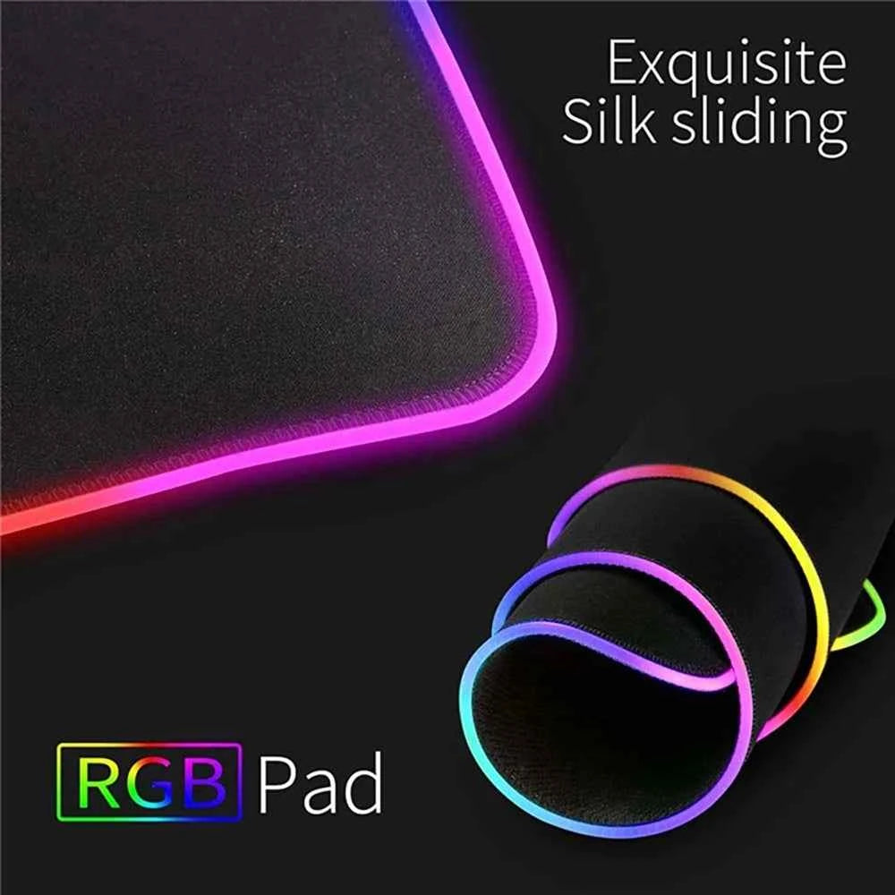 RGB League of Legends MousePad Gamer Jinx Anime Girl LED Game Accessories Keyboard Pad Large Desk mats Rubber Luminous Mouse Pad