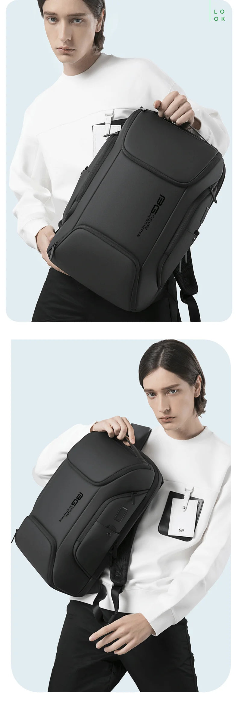 BANGE Business USB Charging Smart Backpacks Fits 15.6 Inch Laptop Commute Backpack WaterProof Carry On Bag for Men Travel Bags