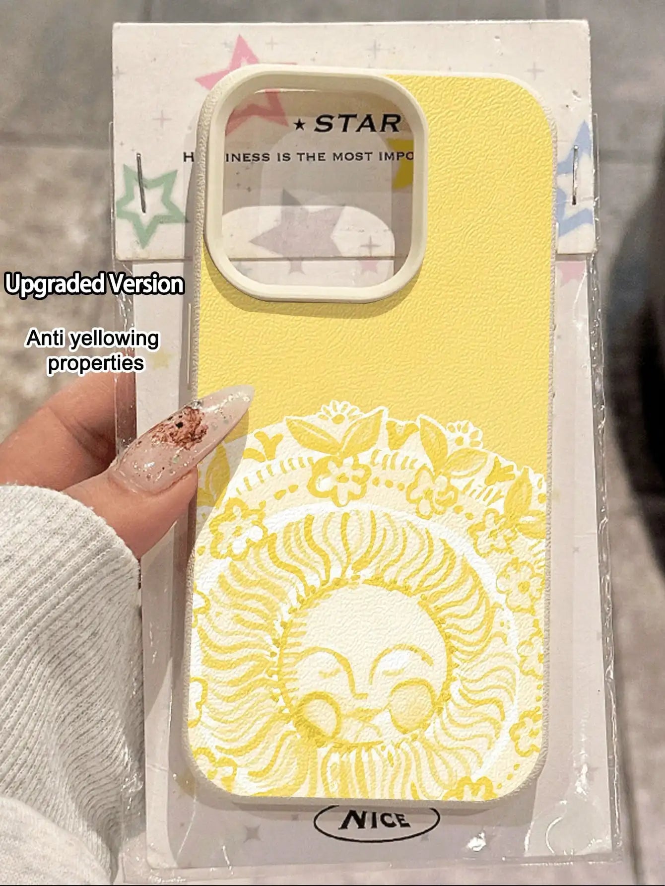 Shockproof Sun Graphic Fashion 1pc Yellow Sun Graphic Lychee Texture Shockproof Anti-Slip Soft Phone Case Cover Compatible With Apple & Phones Waterproof Anti-Fall Scratch Resistant International Version Not The Domestic Vers