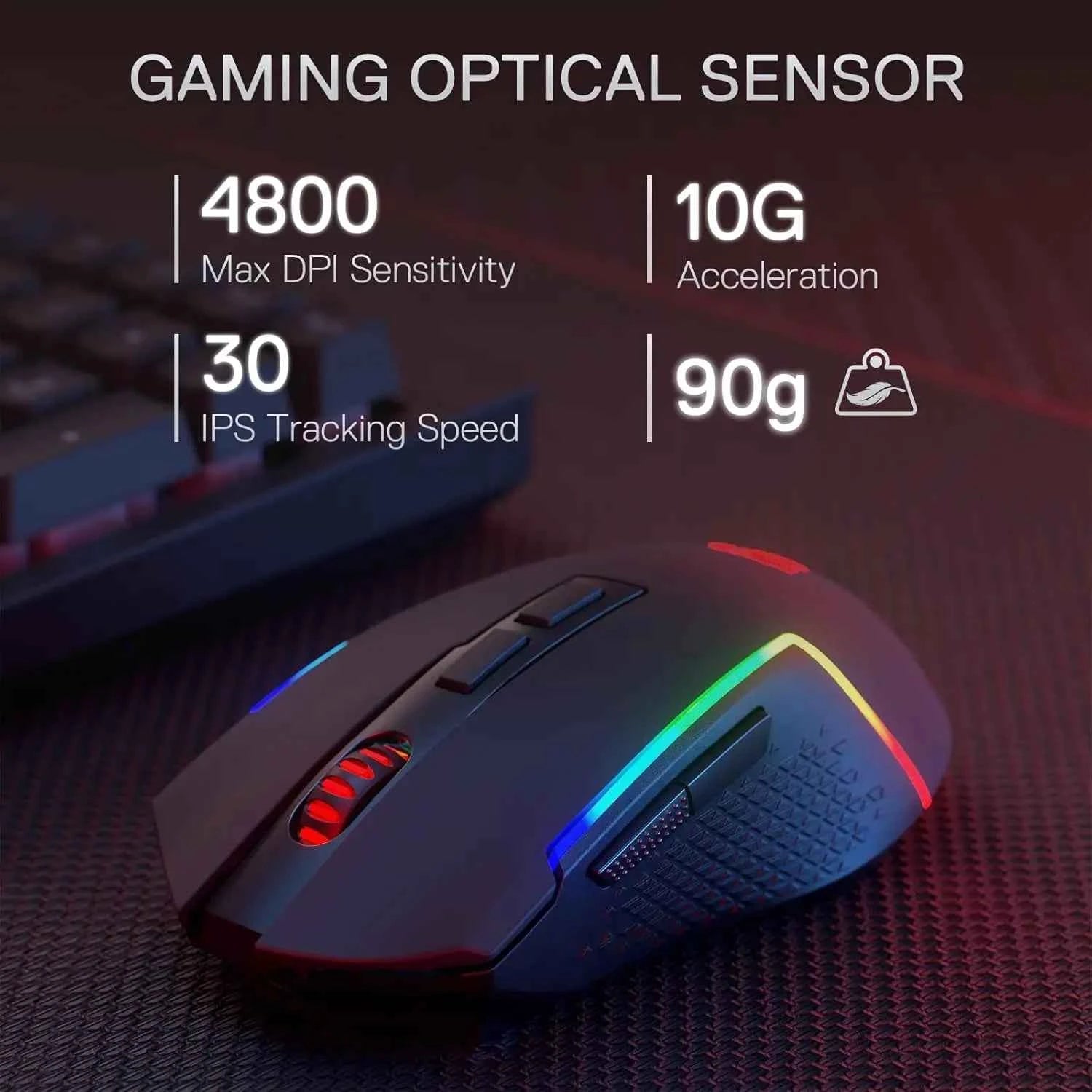 Redragon S142 Wireless Gaming Keyboard & Mouse Combo, 98 Keys K515 PRO Wireless  Keyboard and4800 DPI  2.4Ghz Gaming Mouse
