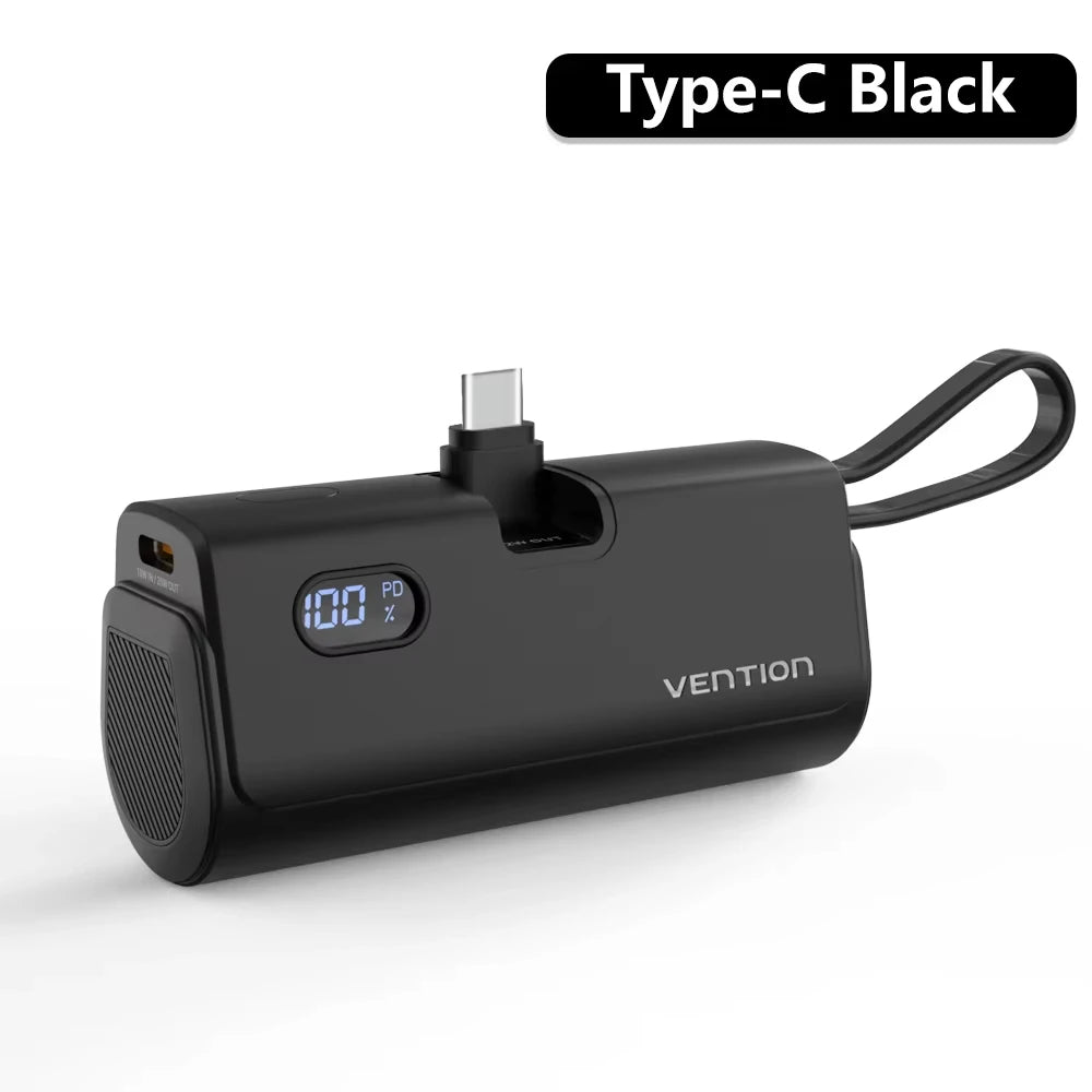 Vention Power Bank 4800mAh PD 22.5W Fast Charging Mini Portable PowerBank for iPhone 15 14 13Pro Max Xiaomi Huawei Phone Charger