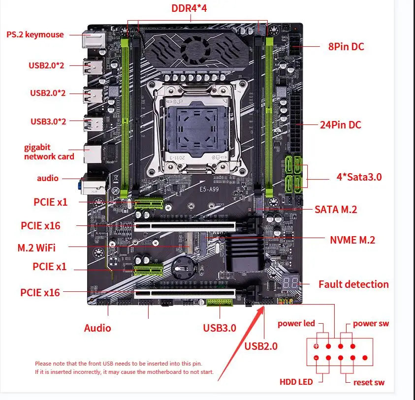 QIYIDA X99 motherboard set kit LGA2011-3 xeon E5 2680 V4 2*16GB=32GB 3200MHz 4 channels DDR4 SATA 3.0 nvme M.2 SATA M.2ATX - WinSupport Tech