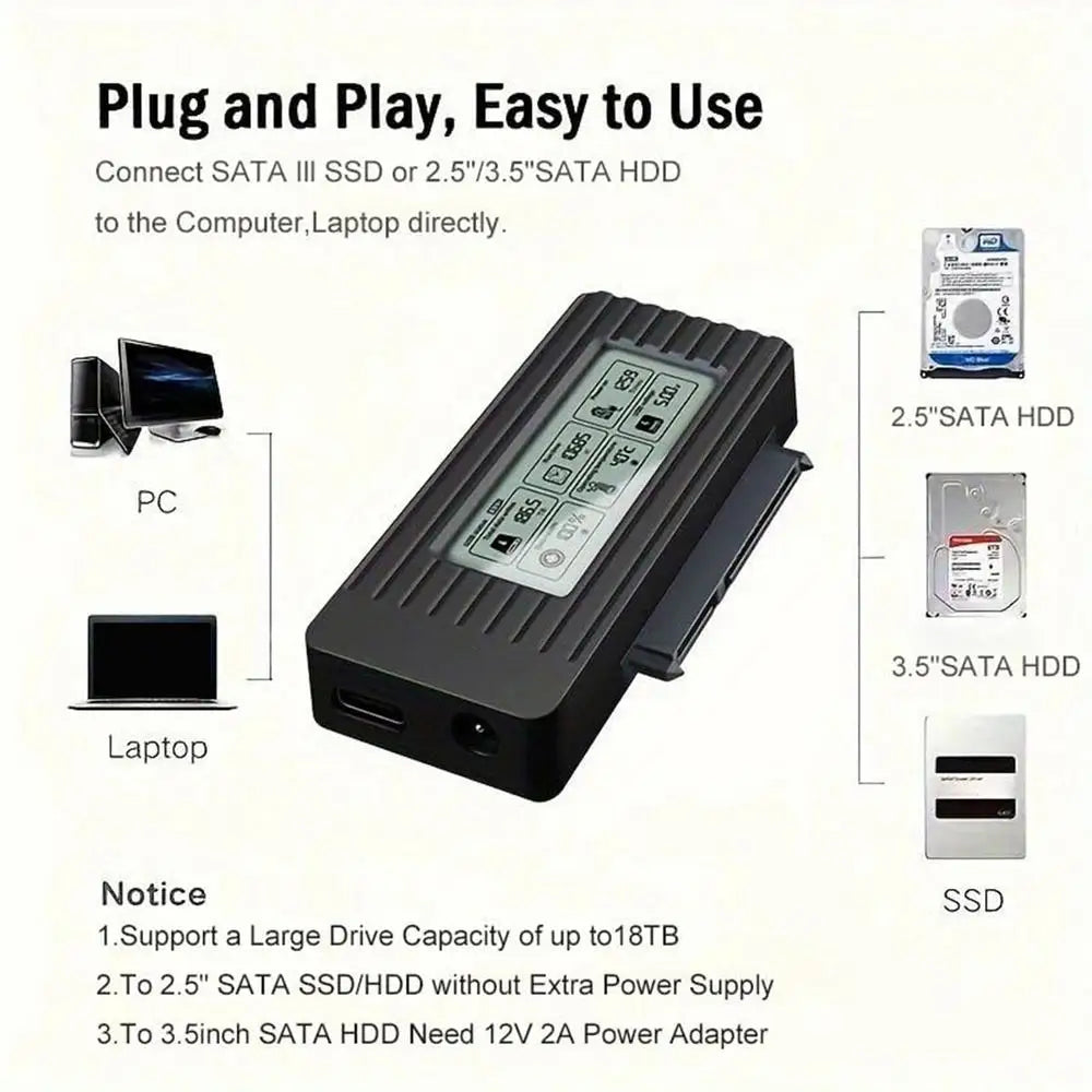 Hard Drive Recovery Kit External Hard Drive Reader Hard Drive Recovery Tool USB Hard Drive Adapter For Laptops Tablets Desktops