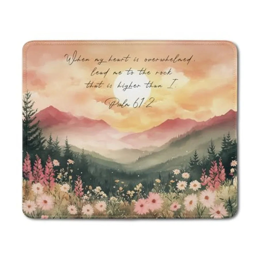 Watercolor Forest Christian Mouse Pad, Psalm 46:1Bible Verse Mouse Pads Mousepad for Desk Home Office Dorm Computers Laptop, Re