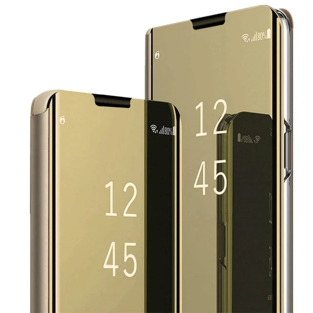 Luxury Smart Case For Samsung Galaxy S25 S24 S23 S22 S21 Ultra S20 S10 S9 Plus S23 FE 5G Mirror Leather Smart Flip Suppor Cover