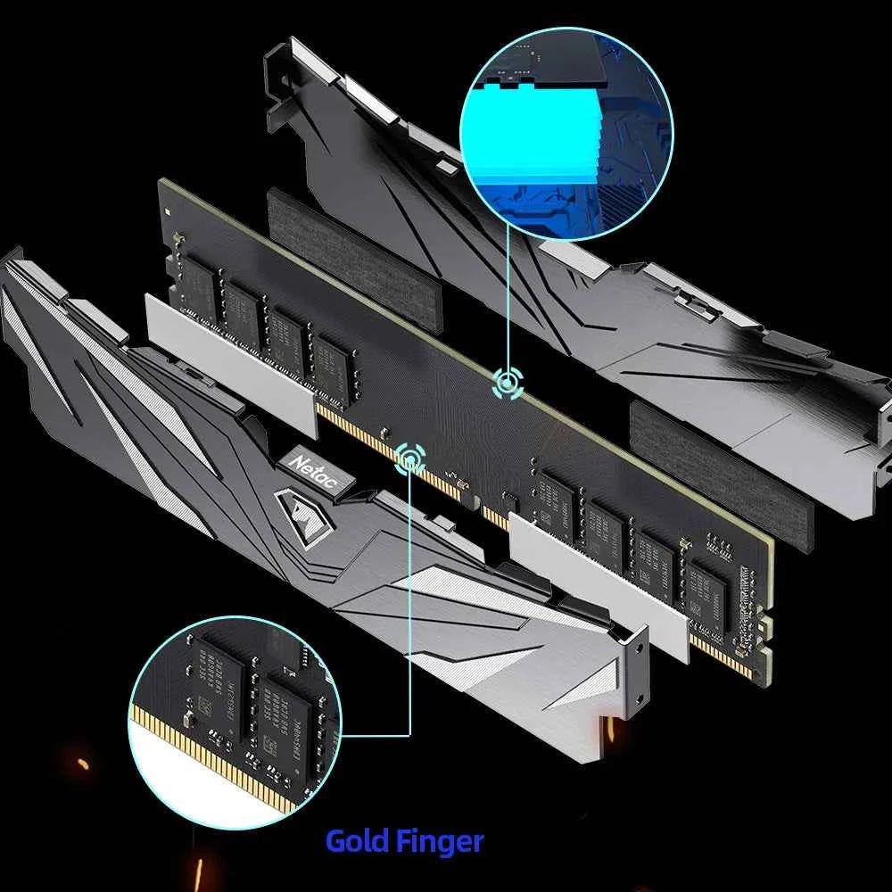 Netac Memory Ram DDR4 2666MHz 3200MHz 3600MHz Dual Channel 8GB 16GB DDR4 XMP2.0 Memory 288Pin UDIMM with Heatsink for Desktop