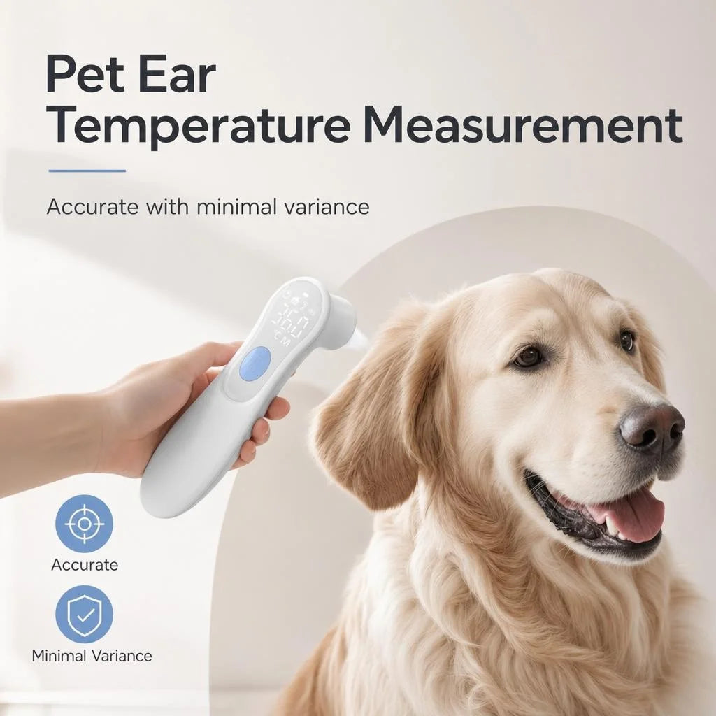JUSTLANG Recharge Digital Pet Thermometer LED Fast Accurate Reading ℃/℉  Veterinary Temperature for Dog Cat Animal Pet