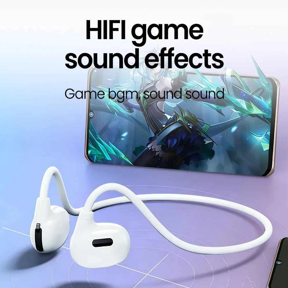 Olaf Sport Bluetooth 5.3 Headphone Wireless Open Air Conduction Earphones Hifi Stereo Sound Sport Gaming Headset  For Phone
